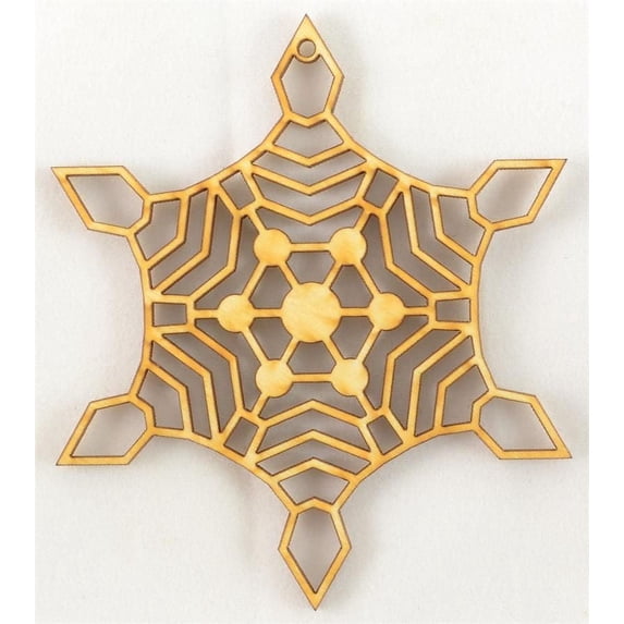 Package Of 10, Wood Snowflake #5 Ornament 2.82 " X 3.25 " Fun & Easy To Decorate