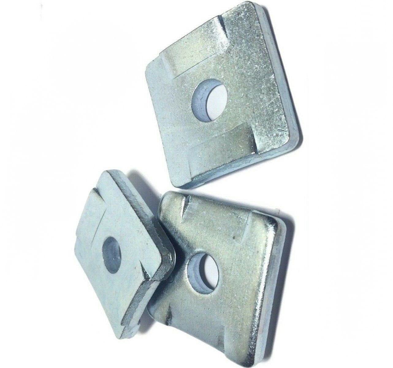 Package Of 100, 3/8" Square Washers W/Guides For Unistrut Channel Set