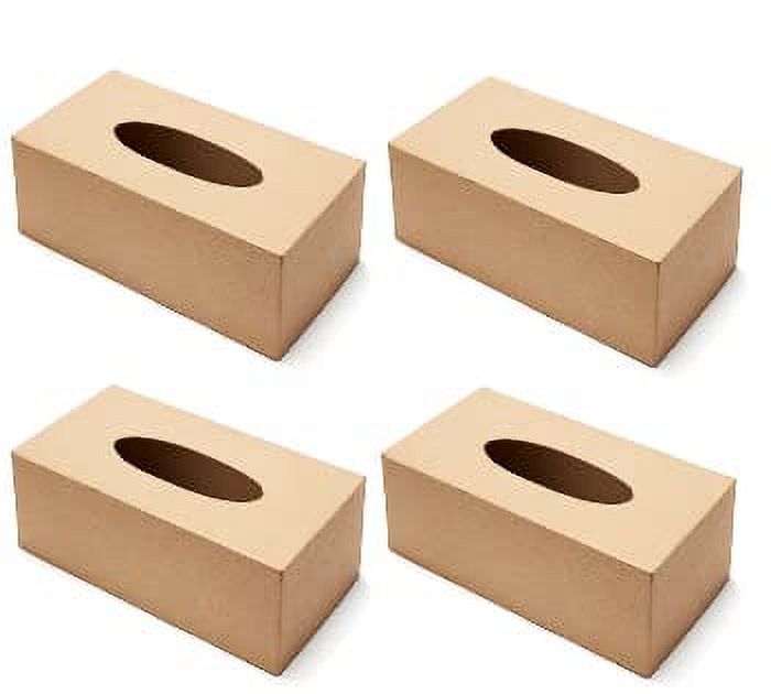 Package Of 4 To Personalize Plain Paper Mache Tissue Box Covers Unfinished Blank Tissue Boxes