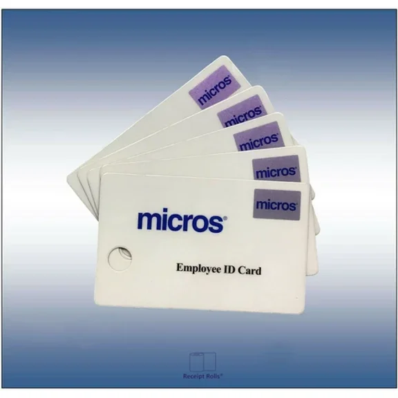 Package Of 5 "Genuine" Oem Micros Oracle Magnetic Stripe Employee Id Swipe Cards