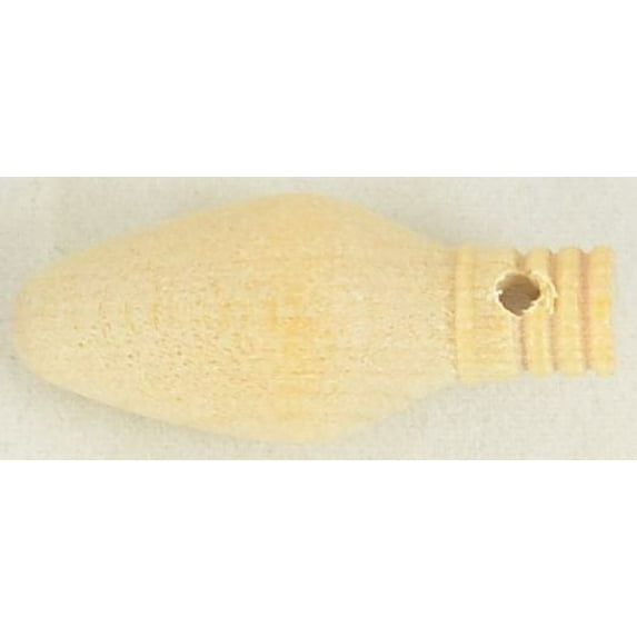 Package Of 50, Drilled Medium Wood Light Bulb 1.25 " X .5 " Use To String Light Set Together