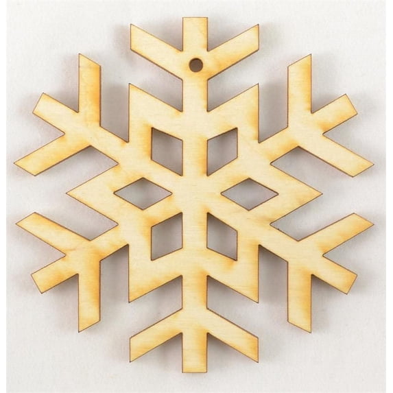 Package Of 50, Wood Snowflake #3 Ornament 3 " X 3 " Fun & Easy To Decorate
