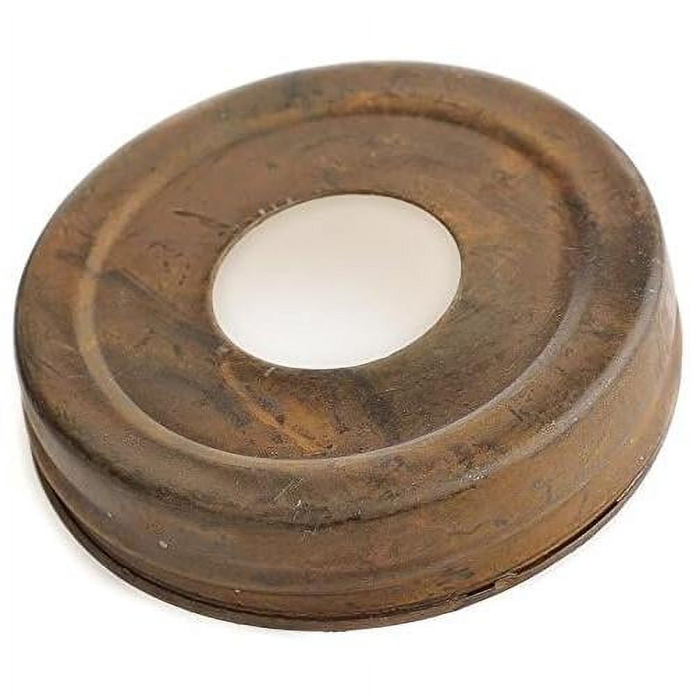 Package Of 6 Rusted Metal Small Mouth Canning Jar Lids With 11/16" Hole For Making Soap And