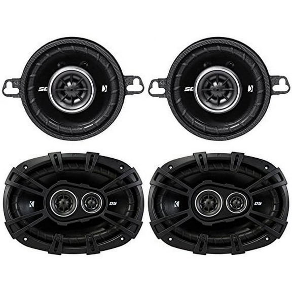 Package: Pair of Kicker 43DSC69304 6 x9 360 Watt 3-Way Speakers With 4-Ohm Impedance + Pair of Kicker 43DSC3504 DSC350