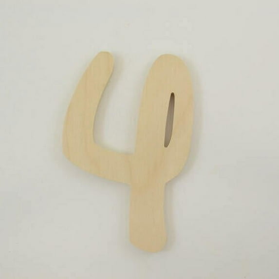 Package of 1, 12 Inch X 3/4" Baltic Birch "4" Plywood Numbers In The Waltograph Font | Thick For Art & Craft Project, Made in USA