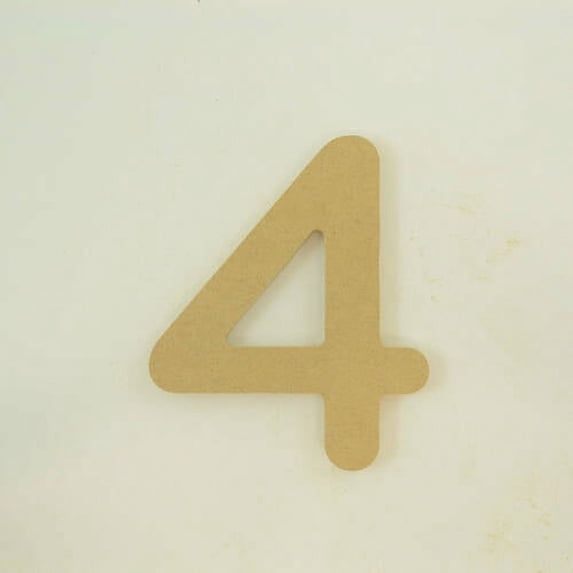 Package of 1, "4" 18 Inch X 3/4" MDF Numbers In The Gotham Rounded Font | Thick For Art & Craft Project, Made in USA