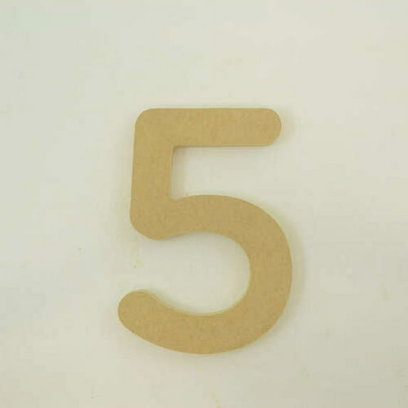 Package of 1, "5" 12 Inch X 1/2" MDF Numbers In The Gotham Rounded Font | Thick For Art & Craft Project, Made in USA