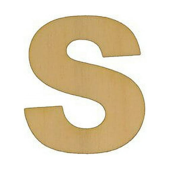 Package of 1, 5 Inch X 1/8 Inch "S" Wood Letters In The Arial Font For Art & Craft Project, Made in USA