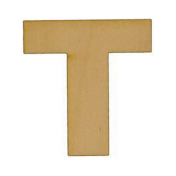 Package of 1, 5 Inch X 1/8 Inch "T" Wood Letters In The Arial Font For Art & Craft Project, Made in USA