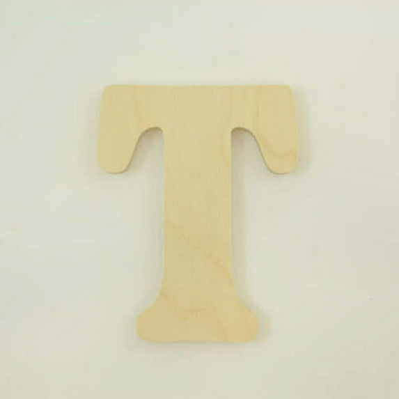 Package of 1, 6 Inch X 1/2" Thickness Baltic Birch Wood Letter "T" in The Goudy Heavy Font | Thick | Upper Case for Art & Craft Project, Made in USA