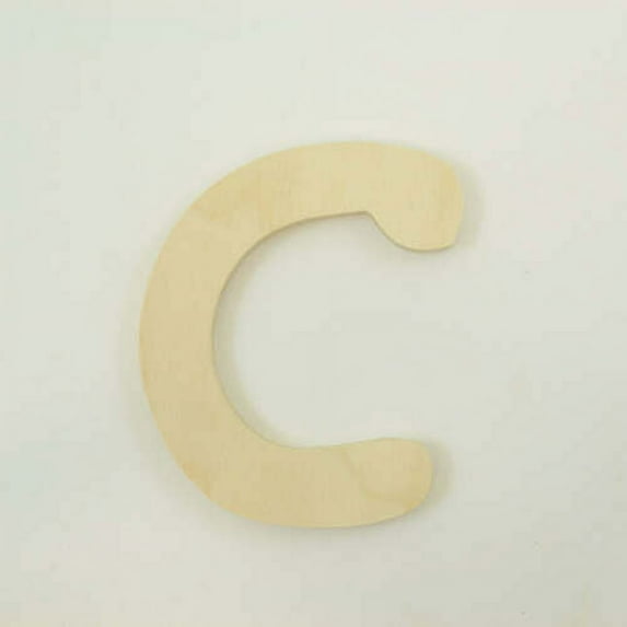 Package of 1, 6 Inch X 1" Thickness Baltic Birch Wood Letter "C" in The Waltograph Font | Thick for Art & Children Craft Project, Made in USA