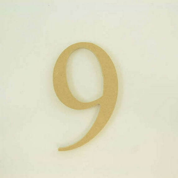 Package of 1, "9" 10 Inch X 3/4" MDF Numbers In The Times New Roman Font | Thick For Art & Craft Project, Made in USA