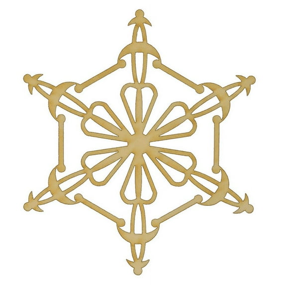 Package of 1, Jumbo 15.75" x 18" x 0.125" Baltic Birch Plywood Snowflake #8 Wood Ornament for Art and Craft Project, Made in USA
