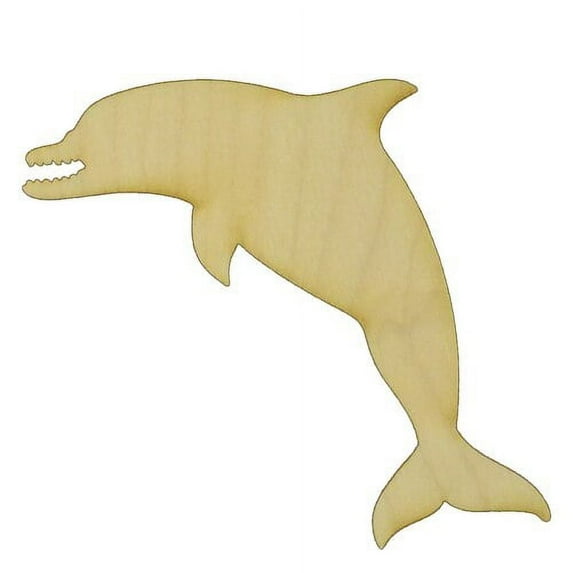 Package of 1, Jumbo 18" X 12. 25" 1/8" Baltic Birch Plywood Dolphin Wood Cutout For Art & Craft Project, Made in USA