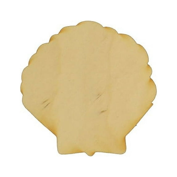Package of 1, Jumbo 18" X 18" X 1/4" Baltic Birch Plywood Scallop Shell Wood Cutout For Art & Craft Project, Made in USA