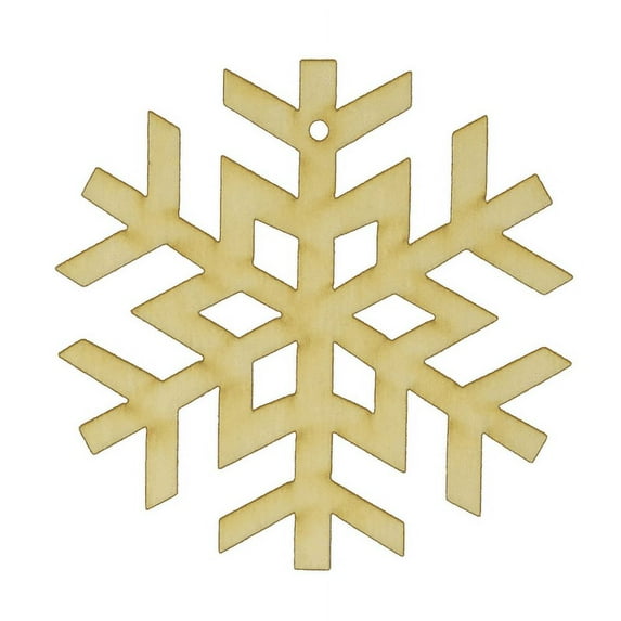 Package of 1, Jumbo 18" x 17.5" x 0.125" Baltic Birch Plywood Snowflake #3 Wood Ornament for Art and Craft Project, Made in USA