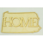 Package of 1, Large 1/4 Inch Pennsylvania State Cutouts w/"Home" For Art & Craft Project, Made in USA