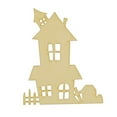 thumbnail image 1 of Package of 1, Large 10" x 12" x 0.25" Baltic Birch Plywood Haunted House Wood Cutout for Halloween Decor, Made in USA, 1 of 1