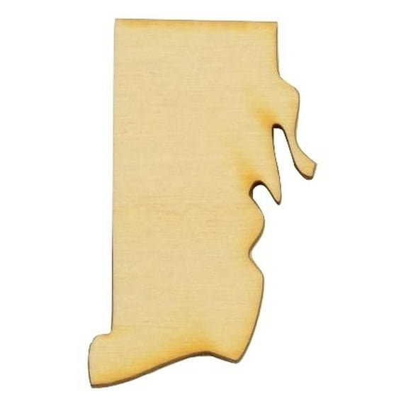 Package of 1, Large 14.25" x 23.5" x 0.75" Baltic Birch Plywood Rhode Island State Wood Cutout for Art and Craft Project, Made in USA