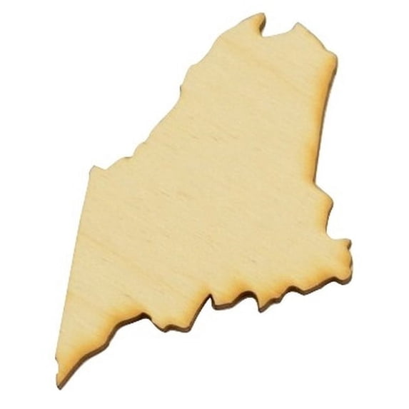 Package of 1, Large 14.75" x 23.5" x 1" Baltic Birch Plywood Maine State Wood Cutout for Art and Craft Project, Made in USA