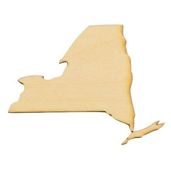 Package of 1, Large 23.5" x 18" x 1" Baltic Birch Plywood New York State Wood Cutout for Art and Craft Project, Made in USA