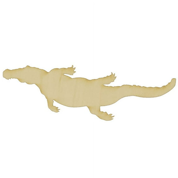 Package of 1, Medium 2.5" x 8" x 0.25" Baltic Birch Plywood Alligator Wood Cutout for Art and Craft Project, Made in USA