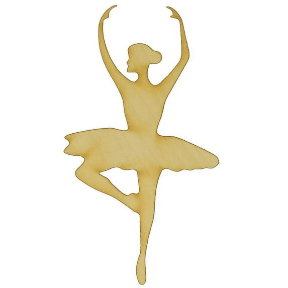 Package of 1, Medium 4.25" x 8" x 0.25" Baltic Birch Plywood Ballerina Wood Cutout for Art and Craft Project, Made in USA