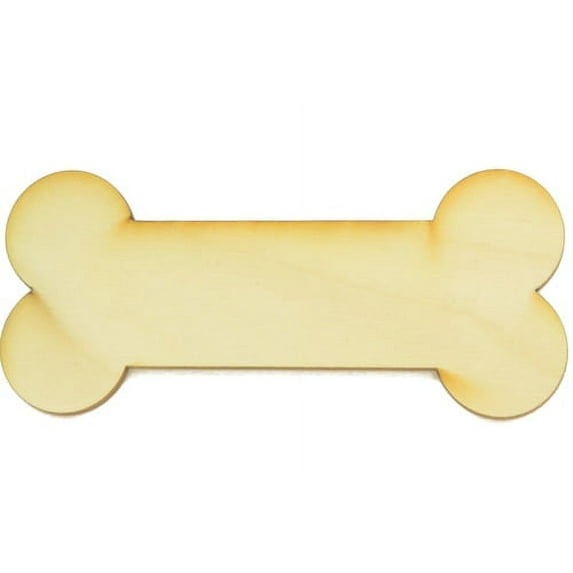 Package of 1, Medium 8" X 3. 5" 1/8" Baltic Birch Plywood Dog Bone Wood Cutout For Art & Craft Project, Made in USA