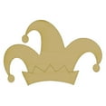 thumbnail image 1 of Package of 1, Medium 8" x 5.25" x 0.125" Baltic Birch Plywood Detailed Jester Hat Wood Cutout for Art and Craft Project, Made in USA, 1 of 1