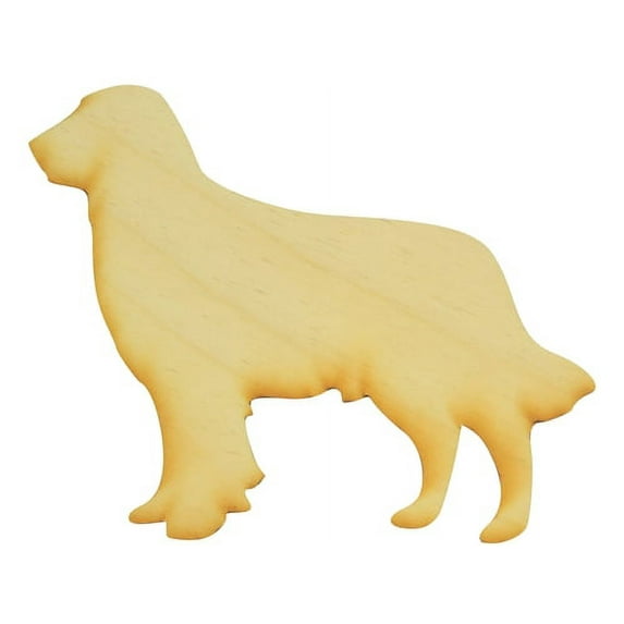 Package of 1, Standard 12" x 9.75" x 0.25" Baltic Birch Plywood Standing Golden Retriever Wood Cutout for Art and Craft Project, Made in USA