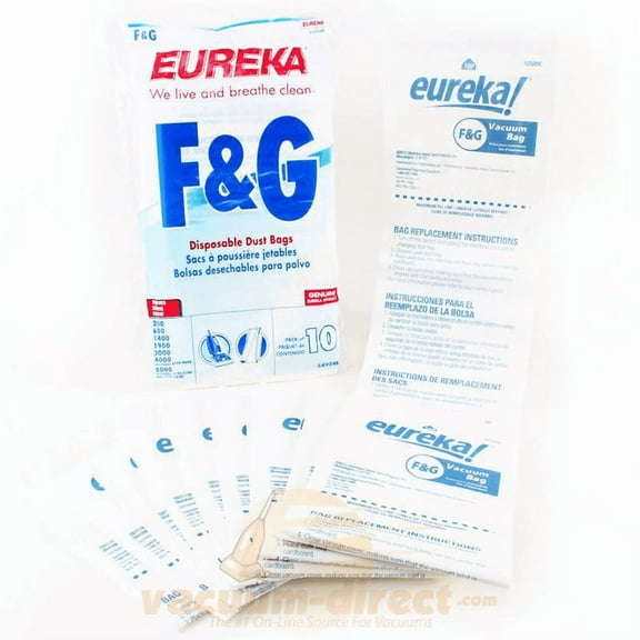 Package of 10 Genuine Eureka Style F + G Bags