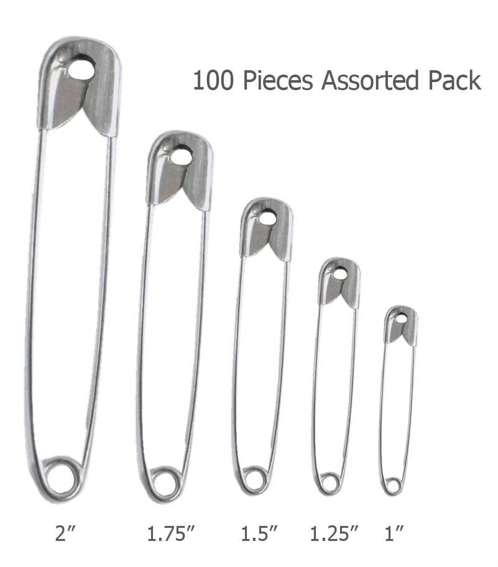 Sew Mama Curved Safety Pins for Quilting, Quilting Basting Pins, Nickel-Plated Steel, Size 2, 100 Count
