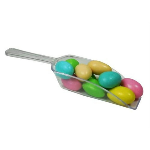 Candy Scoop Set - Package of 12 Clear Small Plastic Scoops for Wedding and Party Candy Buffets