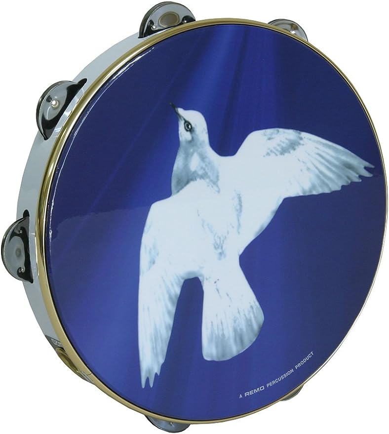 ( Package of 2) Remo Tambourine, 10", Religious Dove