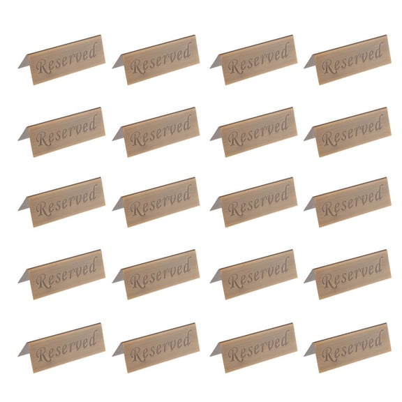 Package of 20 Reserved Table Sign Metal Wedding Tabletop Stainless Steel