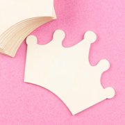 Factory Direct Craft 4.25" Princess Unfinished Crown Wood Cutouts - 36 Pieces