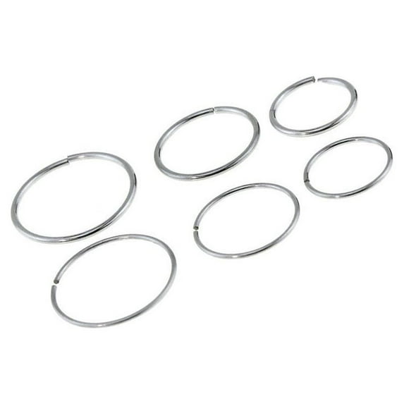 Package of 6 Gold IP or Surgical Nose Ring or Cartilage Hoop 3 (20G) and 3 (22G
