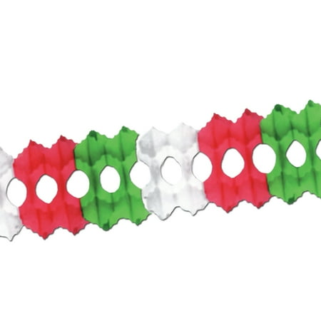 Packaged Arcade Garland 5 1 By 2" X 12' Red, White, Green - 12 Pack (1 Per Package)