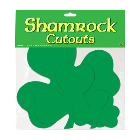 Packaged Printed Shamrock Cutouts Assorted - 24 Pack (9 Per Package)