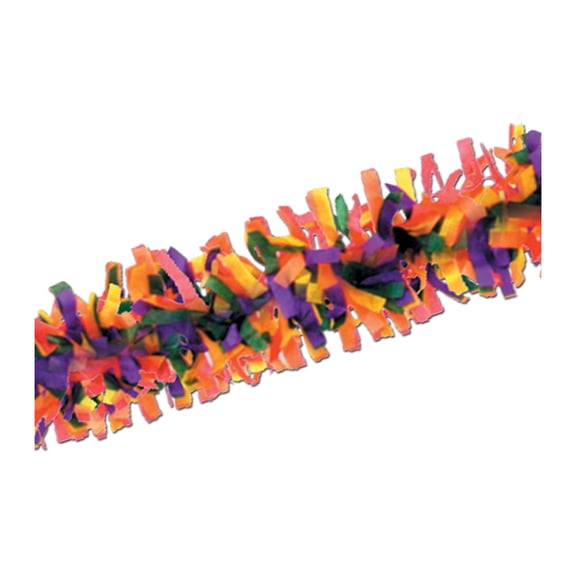 Packaged Tissue Festooning 25' Rainbow - 12 Pack (1 Per Package)