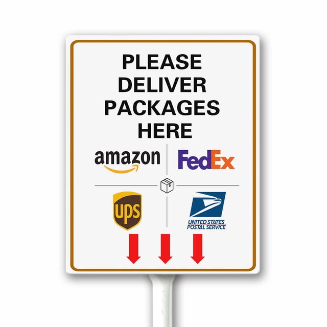 Packages Here sign, Package Delivery Sign, Delivery Instructions for ...