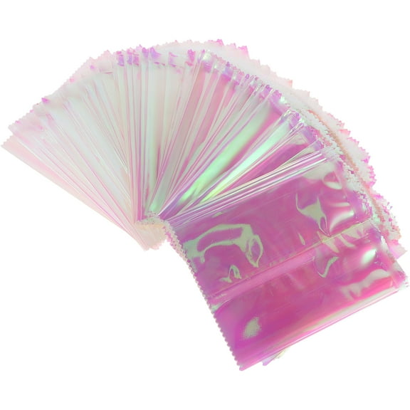 Packages Iridescent Party Treats Bags Biscuit Packing Candy 100 Pcs for Gifts Holographic Easter Cookie Cellophane Plastic