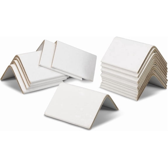 Packaging Cardboard Edge Protectors 2" x 2" x 3", Pack of 100, White, 0.120" Thick - Reinforced V-Board Edge Guards for Pallet - Regular-Duty Cardboard Corners for Shipping