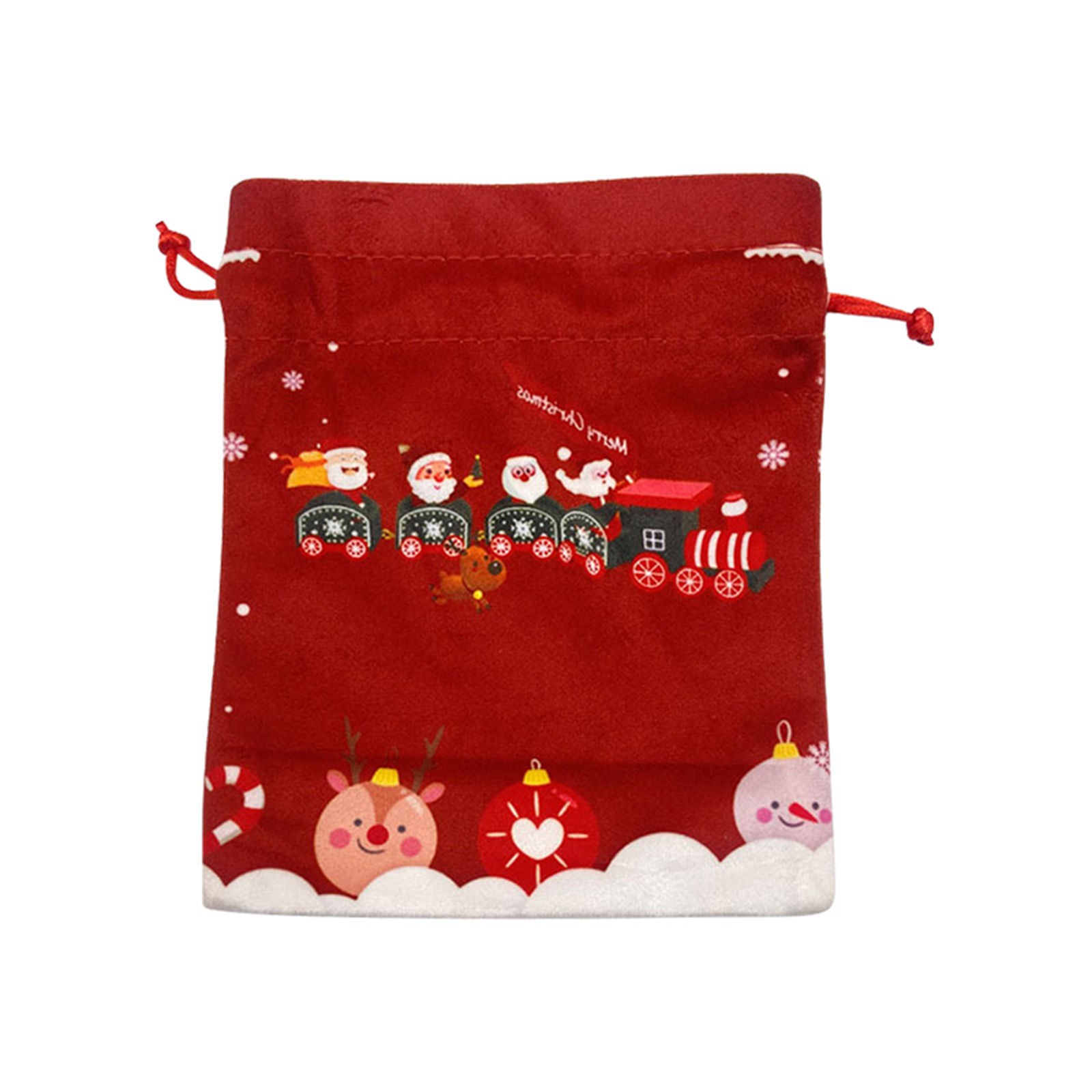 Packaging Case off Promotions! Huayishang Christmas Apple Bag Drawstring Gift Bag Train Pattern, Christmas Decorations Clearance Sale