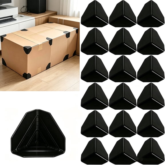 Packaging Edge Protectors, 40 Pcs Plastic Heavy Duty Shipping Box Corner Protectors Corner Guards for Boxes, Cartons, and Panel Packaging (Black)