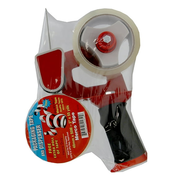 Packaging Tape And Dispenser With Padded Handle Red