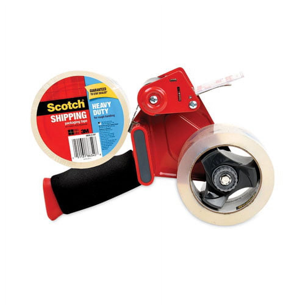 Packaging Tape Dispenser With Two Rolls Of Tape, 3" Core, For Rolls Up To 2" X 60 Yds, Red | Bundle of 10 Packs