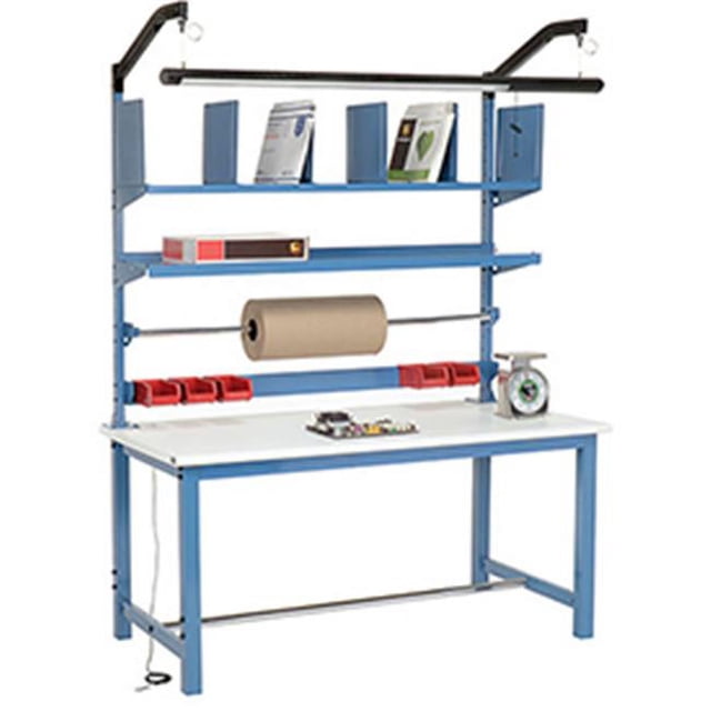 Workbench Padded Riser Packaging Workbench ESD Safety Edge with Riser Kit - 72 x 30 in., White ...