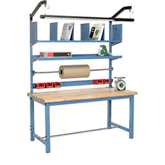 Packaging Workbench Maple Butcher Block Safety Edge - 72 x 30 in. with Riser Kit