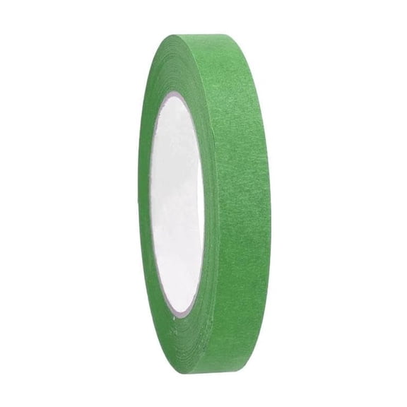 PackagingSuppliesByMail PSBM Green Painters Tape, 12 Rolls, 5.5 Mil Thick, 1 Inch Wide, 60 Yards Per Roll, Total 720 Yards, for Multi-Purpose Uses, Labeling, Repairs, Safe Wall Painting & Decorating